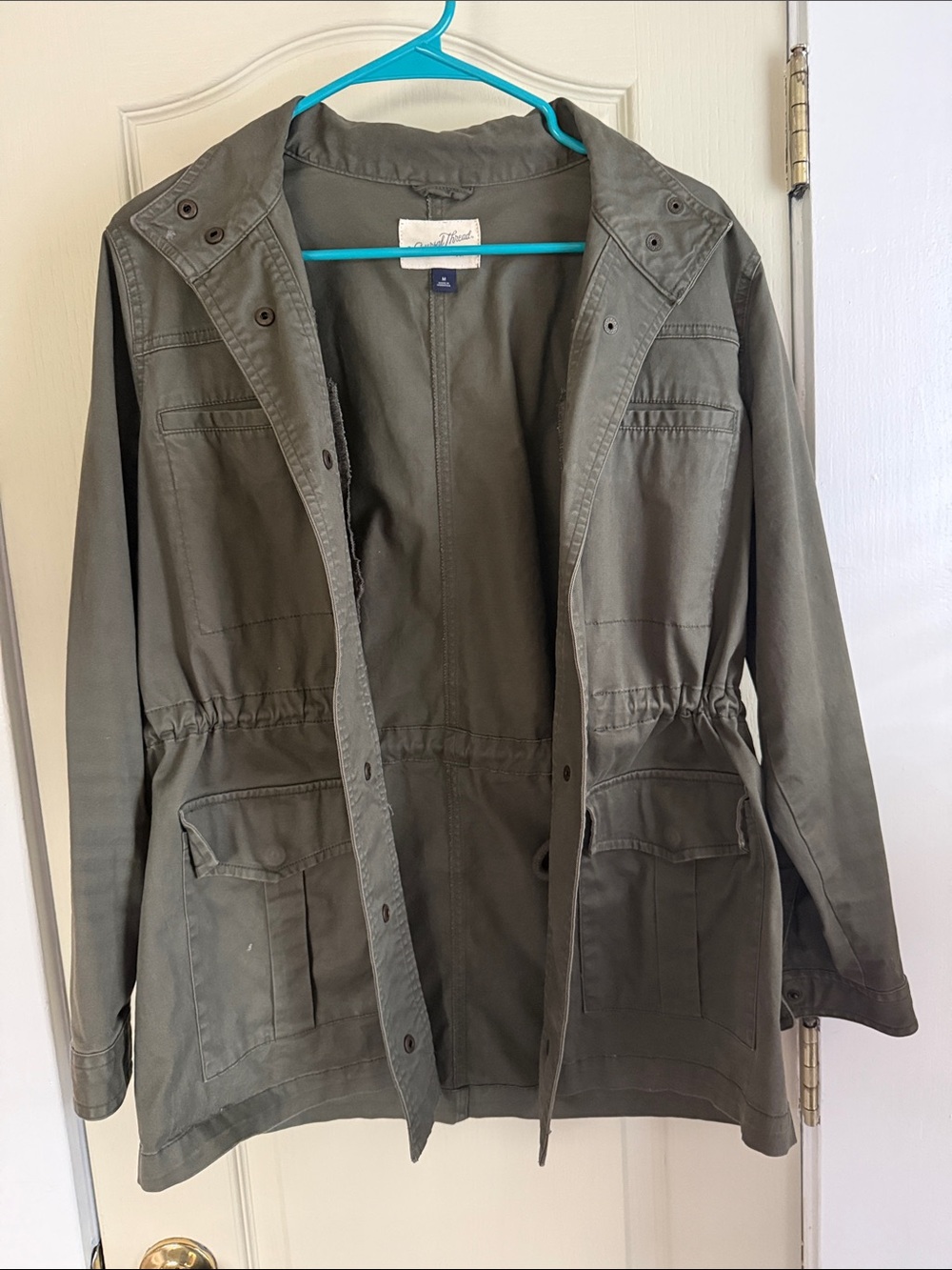Universal Thread Olive Utility Jacket with Drawstring Waist